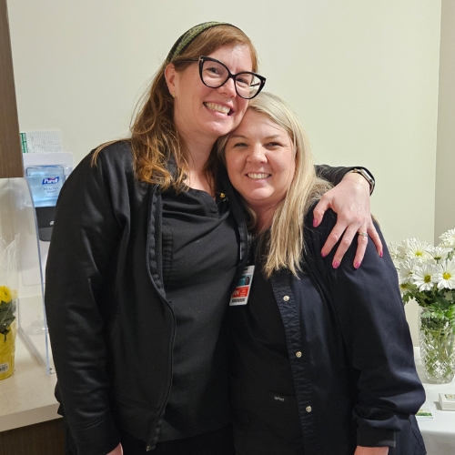 Annie Loughlin, RN, BSN with Beaufort Memorial Infusion Center Manager Michelle Talley