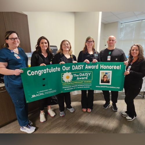 Annie Loughlin, RN, BSN with several members of the Beaufort Memorial Infusion Center staff