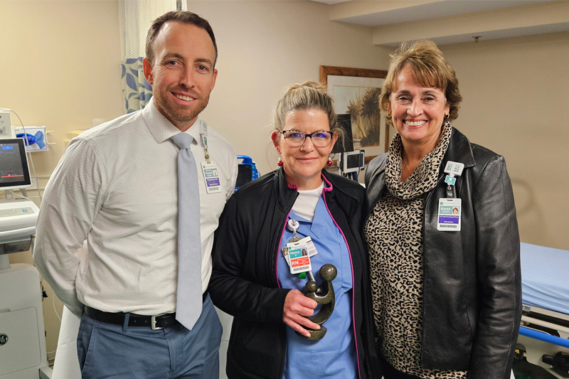 Russell Baxley, president and CEO of Beaufort Memorial Hospital, with Nancy Morrison, RN, BSN, and Vice President of Patient Care Services, Karen Carroll, RN, MSN, DNP