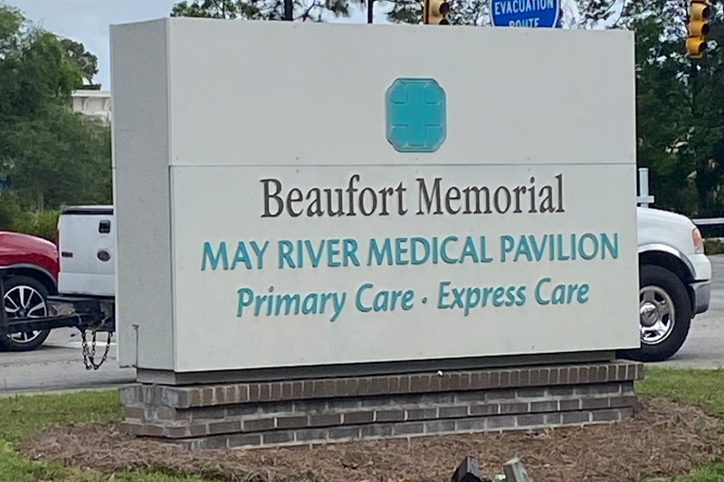 Signage for May River Medical Pavilion at the corner of Hwy 278 and Burnt Church Rd