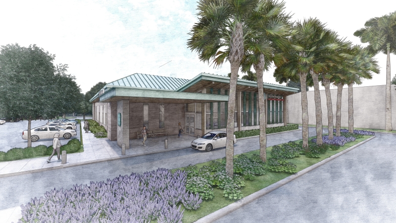 Approved Architectural Rendering of the Beaufort Memorial Emergency and Urgent Care to be built on Hilton Head Island (View from Southeast)