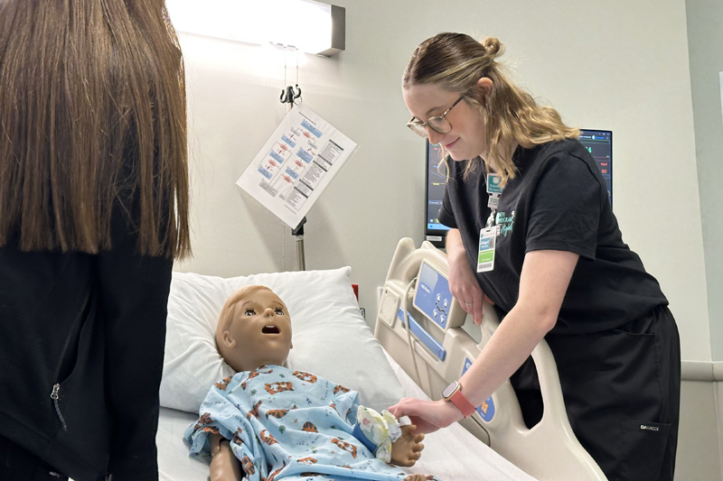 High school students getting hands on experience at Beaufort Memorial