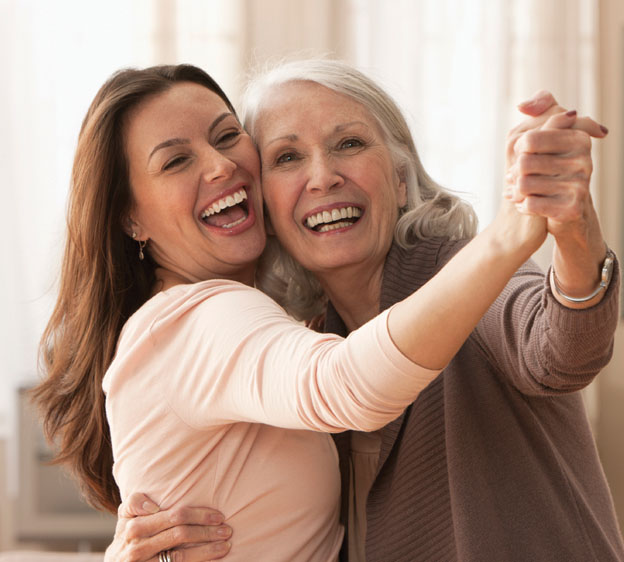 mother and daughter dancing