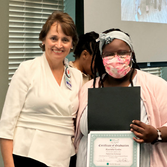 Hyacintha Gordon photographed with her PATH program supervisor