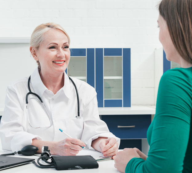 women's health provider and patient