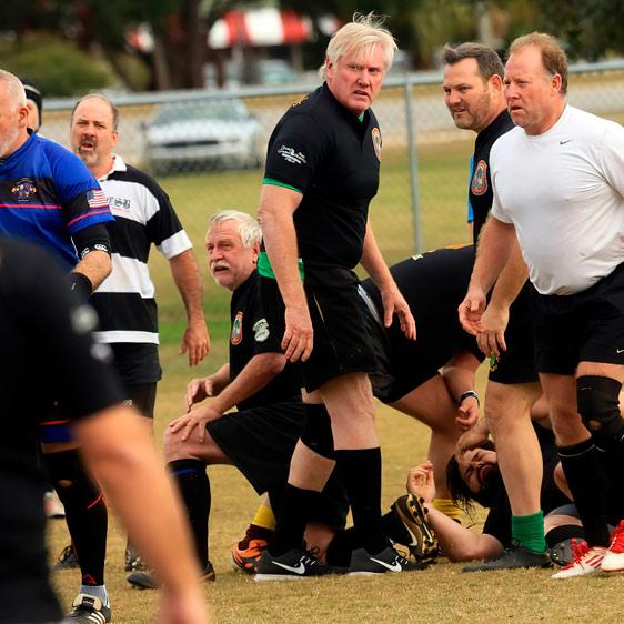 David Collins plays rugby