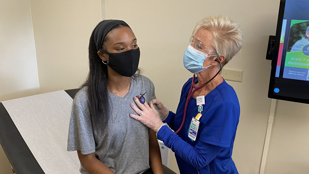 Marianne Hagood with an Express Care patient