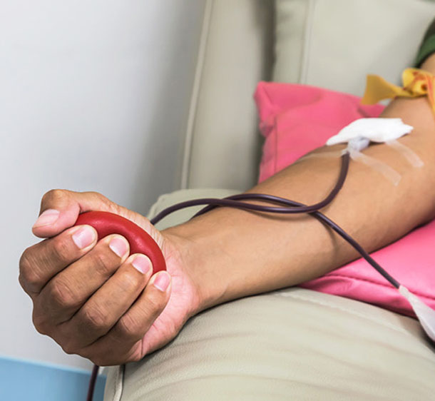 Image of an arm during a blood draw