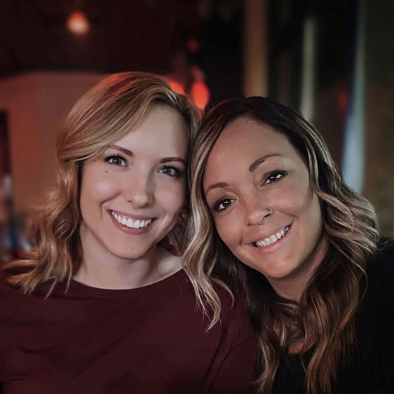 Samantha Bruns photographed with her fiancee Jayme