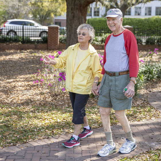 Maureen and Bob Bergen enjoying a walk