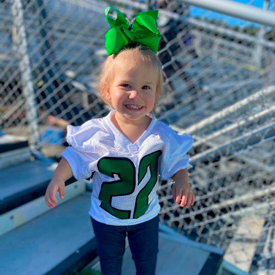 Beaufort Memorial primary care provider Kimberly Bean's child photographed on the sidelines