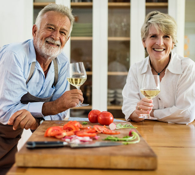 couple cooking together