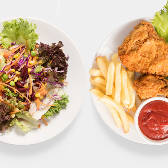 healthy vs fried food