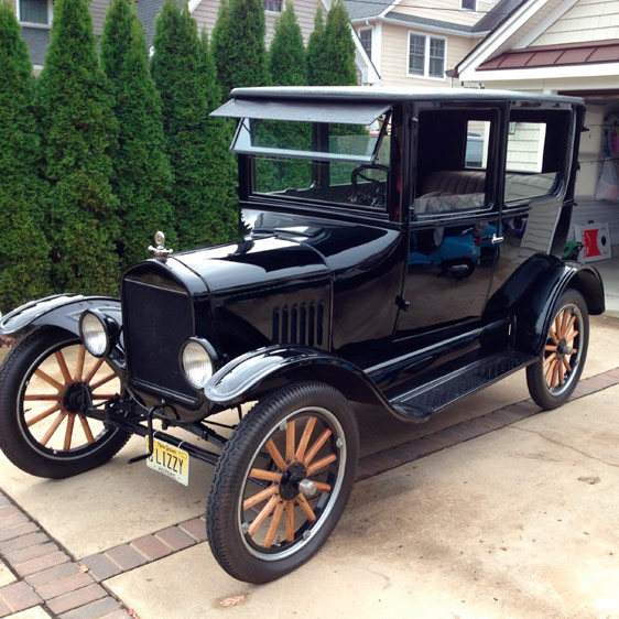 A photograph of a black 1924 Model T Ford