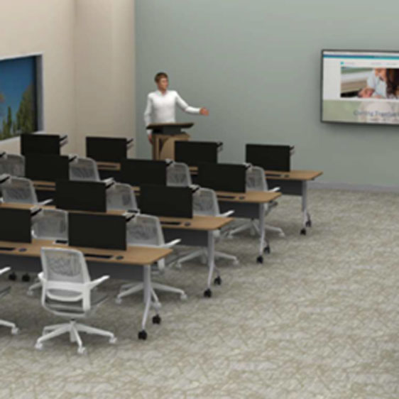 education center classroom rendering