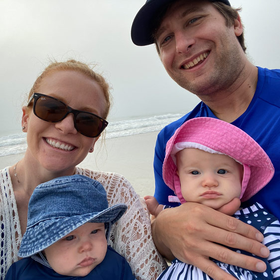 the bersani family at the beach