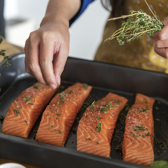 cooking salmon