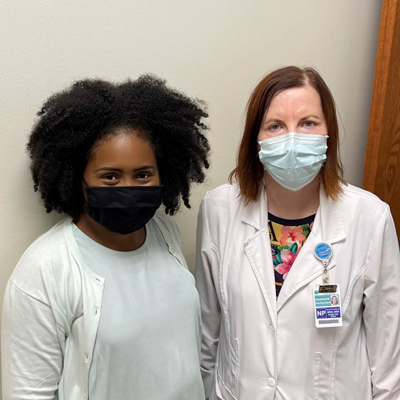 Danielle Jamison sickle cell clinic patient with Annemarie Gault, NP-C