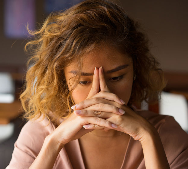 Young woman looking worried