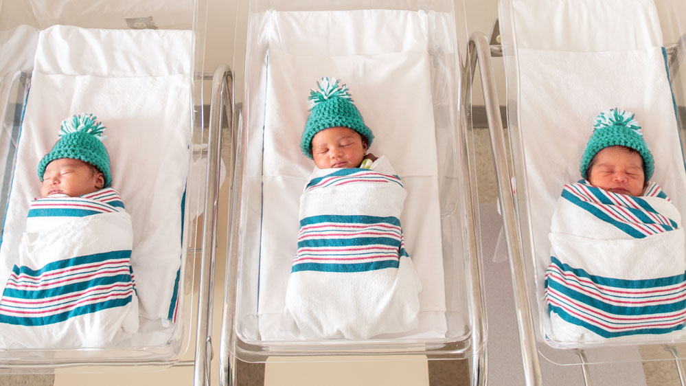 three babies in Beaufort Memorial's Level 2 Nursery