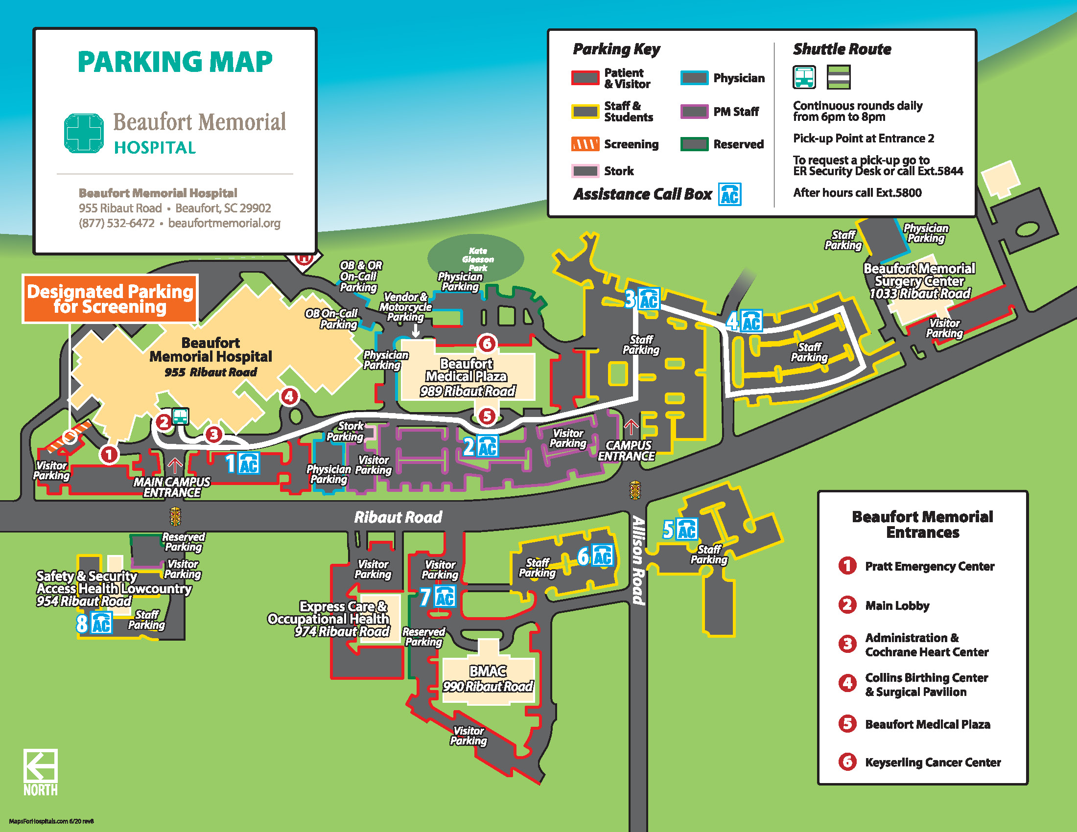 beaufort campus parking map