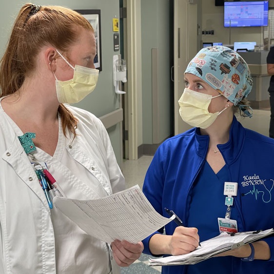 nurses in hallway