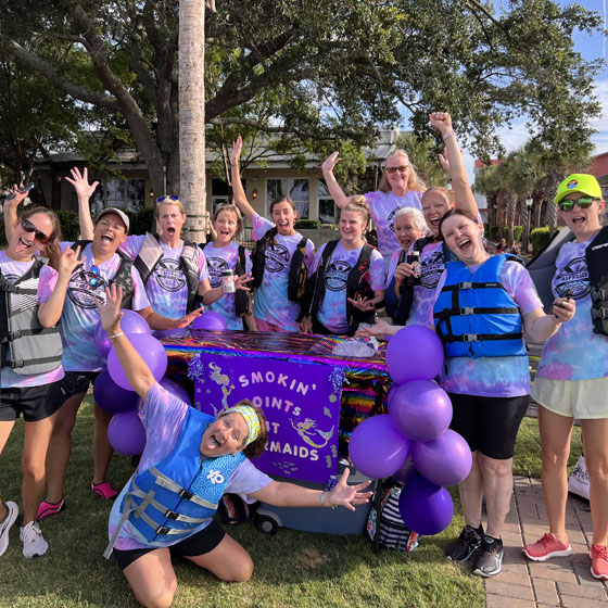 staff participating in a community event